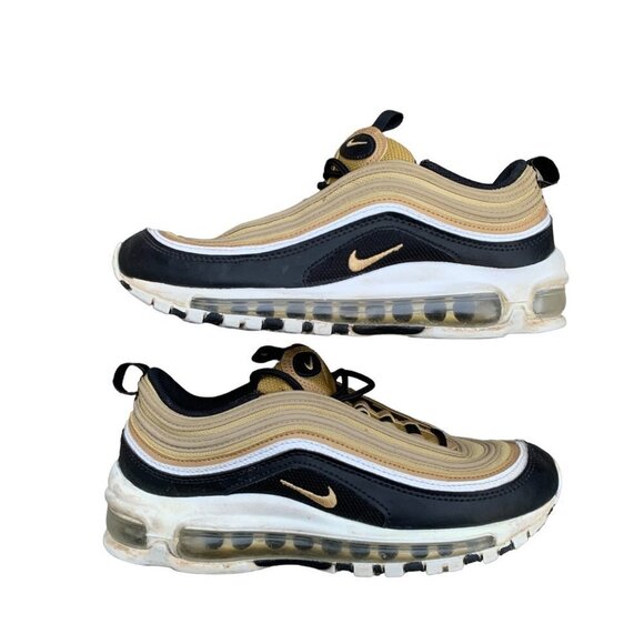NIKE Air Max 97 Metallic Gold Black White Size 5 - Picture 2 of 13